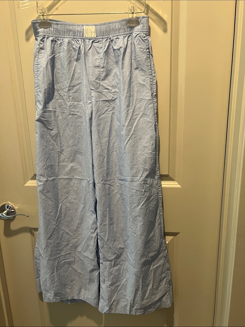 J. Crew Pale Blue Wide-Leg Cotton Pants - Picture 8 of 9